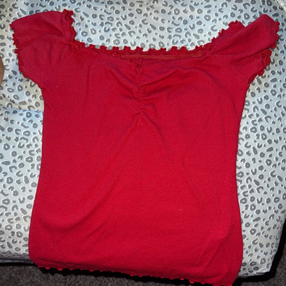 Hollister Scarlet Ruffled Top